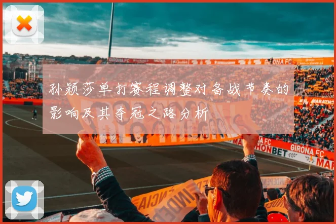 孙颖莎单打赛程调整对备战节奏的影响及其夺冠之路分析